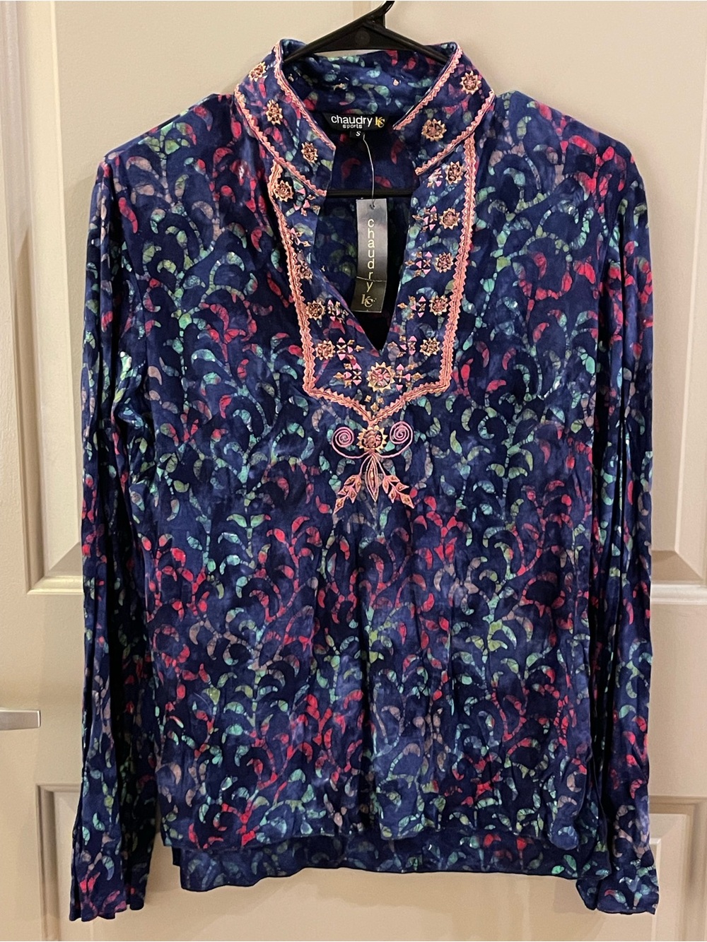 NWT Chaudry KC Vintage Boho Tunic Long Sleeve Small